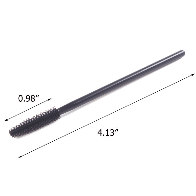 BIHRTC Pack of 100 One-Off Disposable Silicone Eyelash Mascara Brushes Wands Applicator Eyebrow Brush Makeup Tool Kit Set (Tower Shape - Black) - Image 2